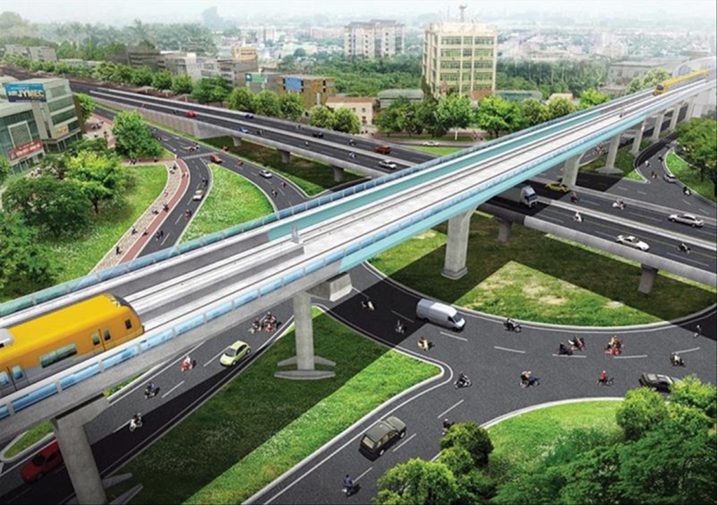 Phối cảnh tuyến đường sắt nối Văn Cao - Hòa Lạc
