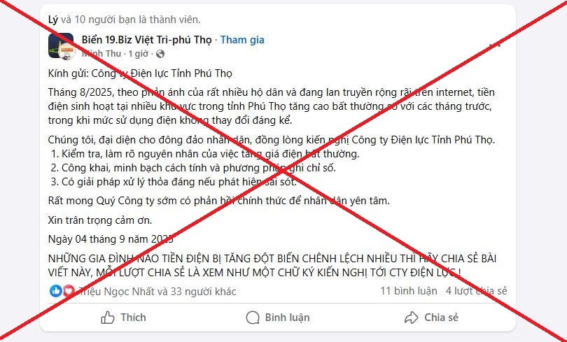 Những thông tin cùng nội dung không kiểm chứng được chia sẻ trên các Facebook cá nhân