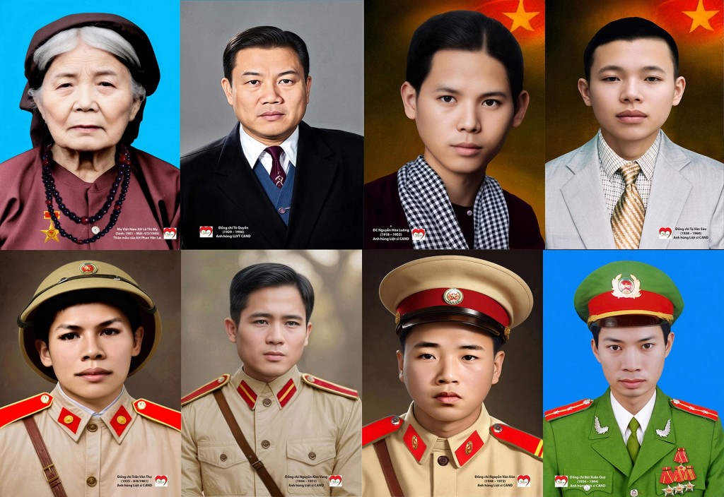 Di ảnh Bà mẹ Việt Nam anh hùng và các liệt sĩ được phục dựng