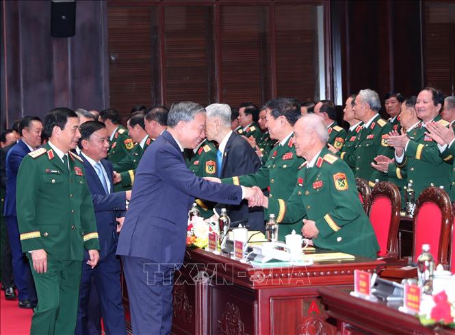 Tổng Bí thư dự Kỷ niệm 80 năm Ngày truyền thống Bộ Tổng Tham mưu QĐND Việt Nam Chú thích ảnh