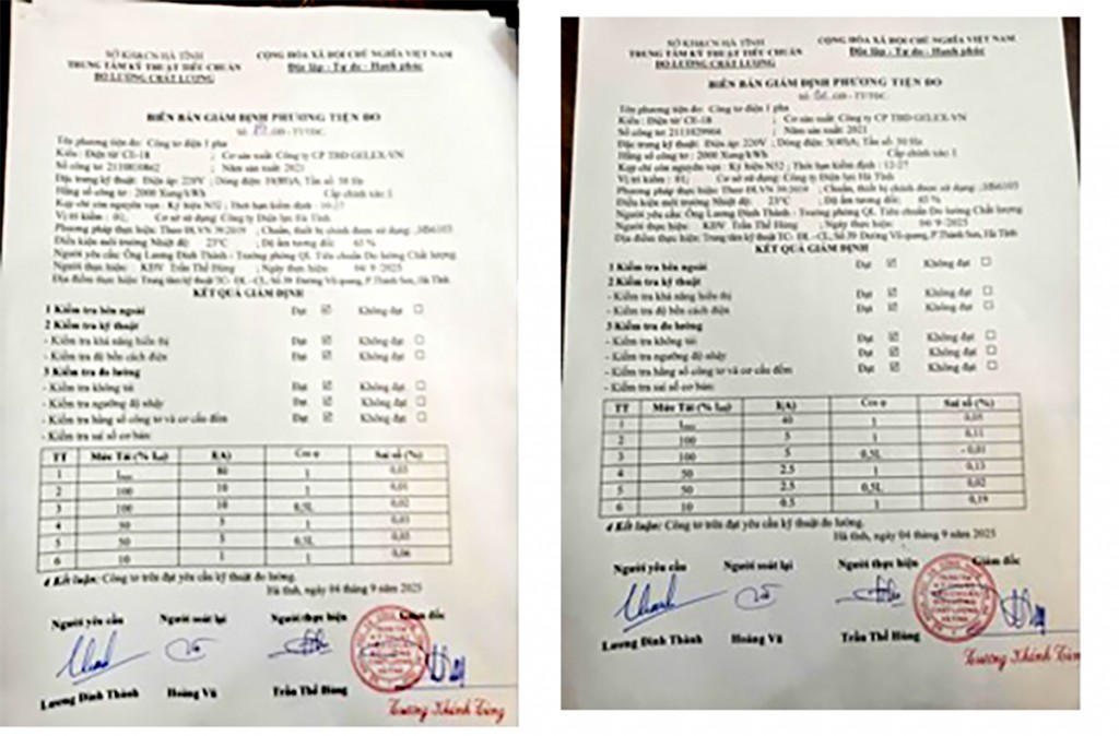 Kết quả giám định công tơ một số khách hàng có hóa đơn tăng. Kết quả giám định công tơ một số khách hàng có hóa đơn tăng.