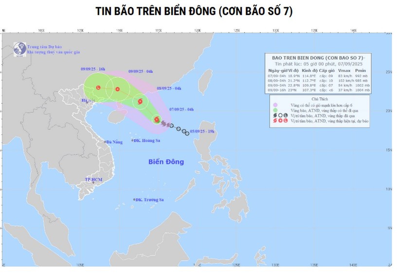 Bão số 7 hướng vào tỉnh Quảng Đông (Trung Quốc)
