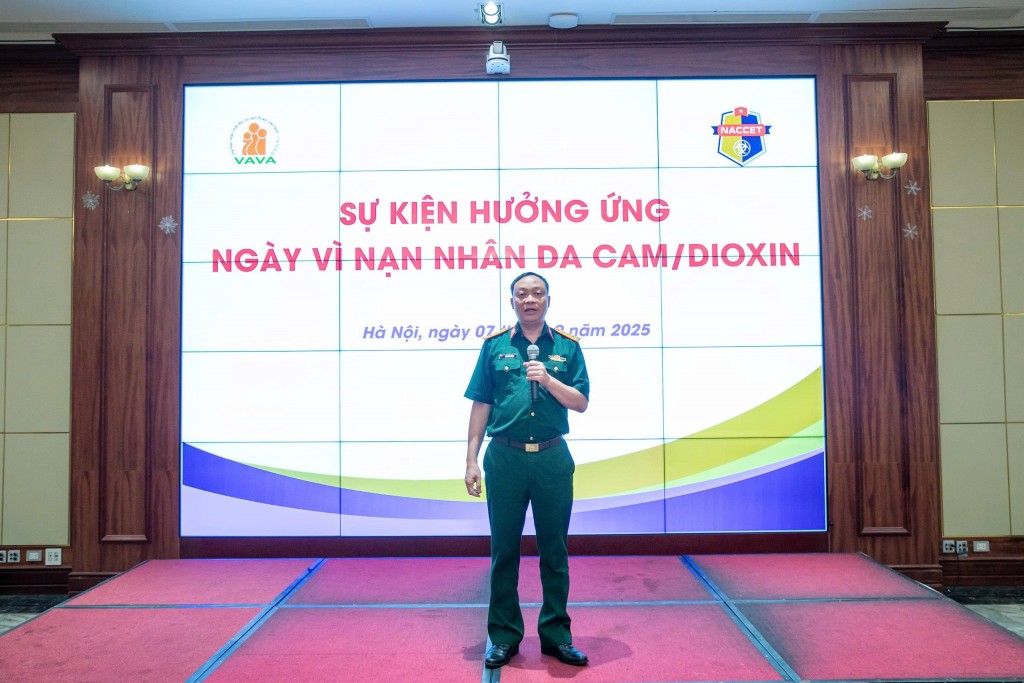 Thượng tá: Trần Đức Hùng - Phó giám đốc trung tâm hành động Quốc gia (Naccet) phát biểu tại sự kiện