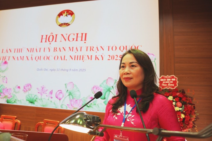 Chủ tịch Ủy ban MTTQ Việt Nam xã Quốc Oai Nguyễn Thị Thanh Loan 
