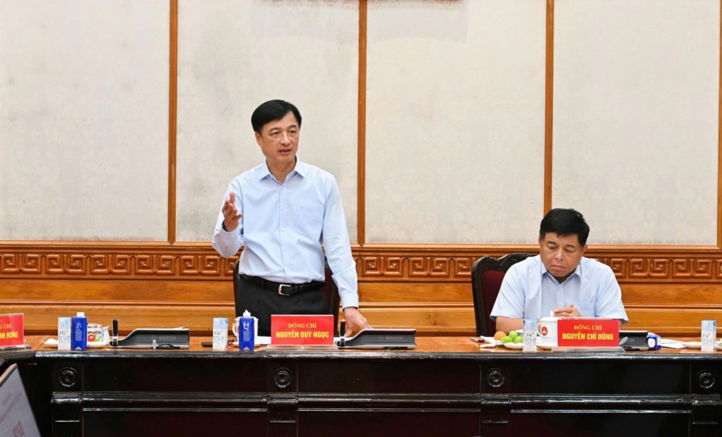 Đồng chí Nguyễn Duy Ngọc, Ủy viên Bộ Chính trị, Bí thư Trung ương Đảng, Chủ nhiệm Ủy ban Kiểm tra Trung ương, Phó Trưởng Ban Chỉ đạo phát biểu chỉ đạo tại cuộc họp. 