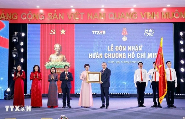Tổng Bí thư Tô Lâm trao Huân chương Hồ Chí Minh lần thứ ba cho Thông tấn xã Việt Nam