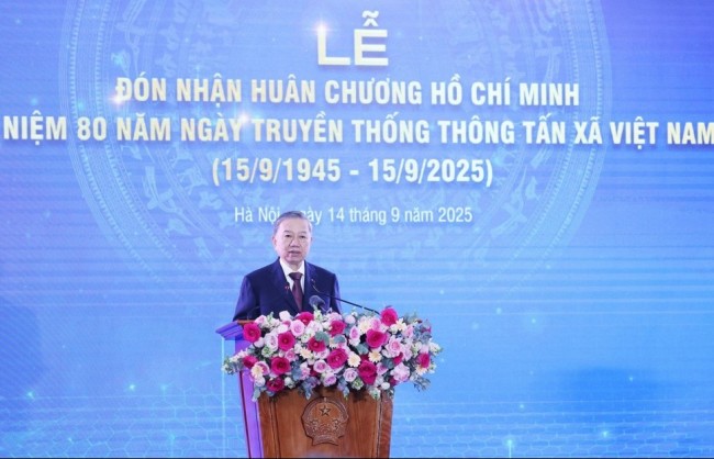 Phát biểu của Tổng Bí thư Tô Lâm tại Lễ đón nhận Huân chương Hồ Chí Minh và Kỷ niệm 80 năm Ngày truyền thống Thông tấn xã Việt Nam