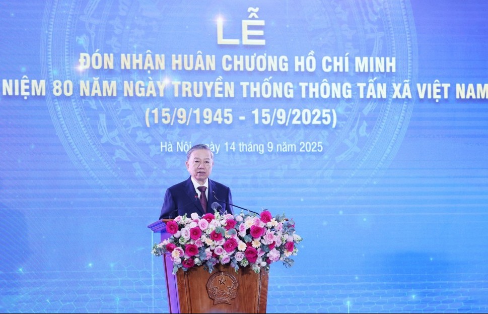 Phát biểu của Tổng Bí thư Tô Lâm tại Lễ đón nhận Huân chương Hồ Chí Minh và Kỷ niệm 80 năm Ngày truyền thống Thông tấn xã Việt Nam