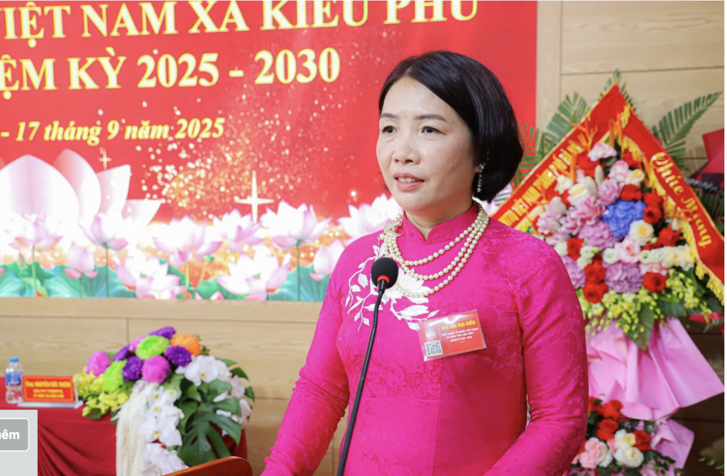 Đồng chí Nguyễn Thị Thu Trang, Chủ tịch Ủy ban MTTQ Việt Nam xã Kiều Phú 