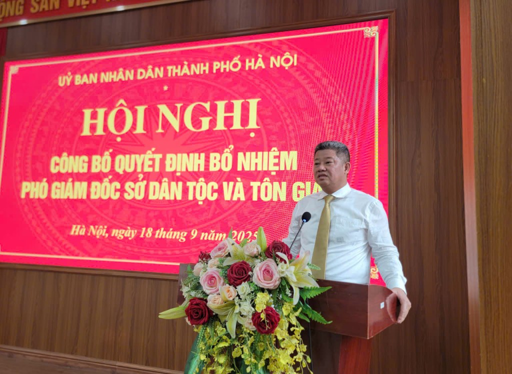 Hà Nội: Công bố quyết định bổ nhiệm Phó Giám đốc Sở Dân tộc và Tôn giáo