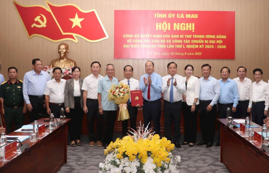 Đồng chí Hồ Thanh Thủy giữ chức Phó Bí thư Tỉnh ủy Cà Mau