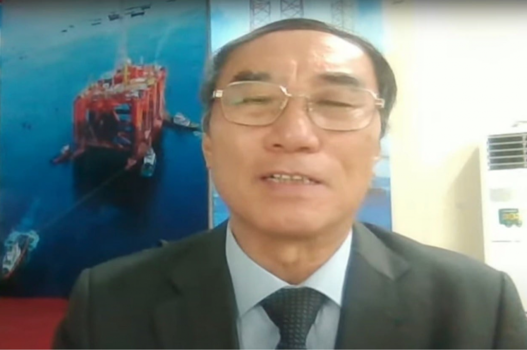 TS Nguyễn Văn Phụng, nguyên Vụ trưởng quản lý thuế doanh nghiệp lớn – Tổng cục Thuế tham gia Tọa đàm theo hình thức trực tuyến - Ảnh: VGP/Minh Khôi