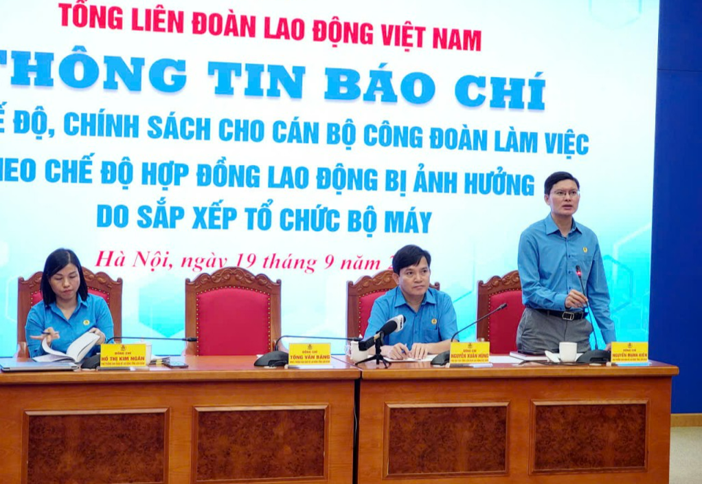 Đảm bảo chế độ, chính sách cho cán bộ công đoàn bị ảnh hưởng do sắp xếp bộ máy