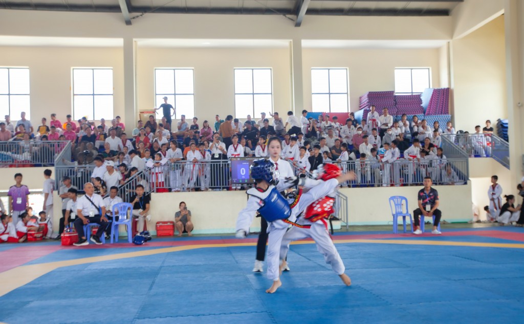 Kết thúc giải, Ban Tổ chức trao huy chương cho các vận động viên xuất sắc ở từng nội dung thi đấu và trao giải toàn đoàn (Ảnh Đ.Minh)
