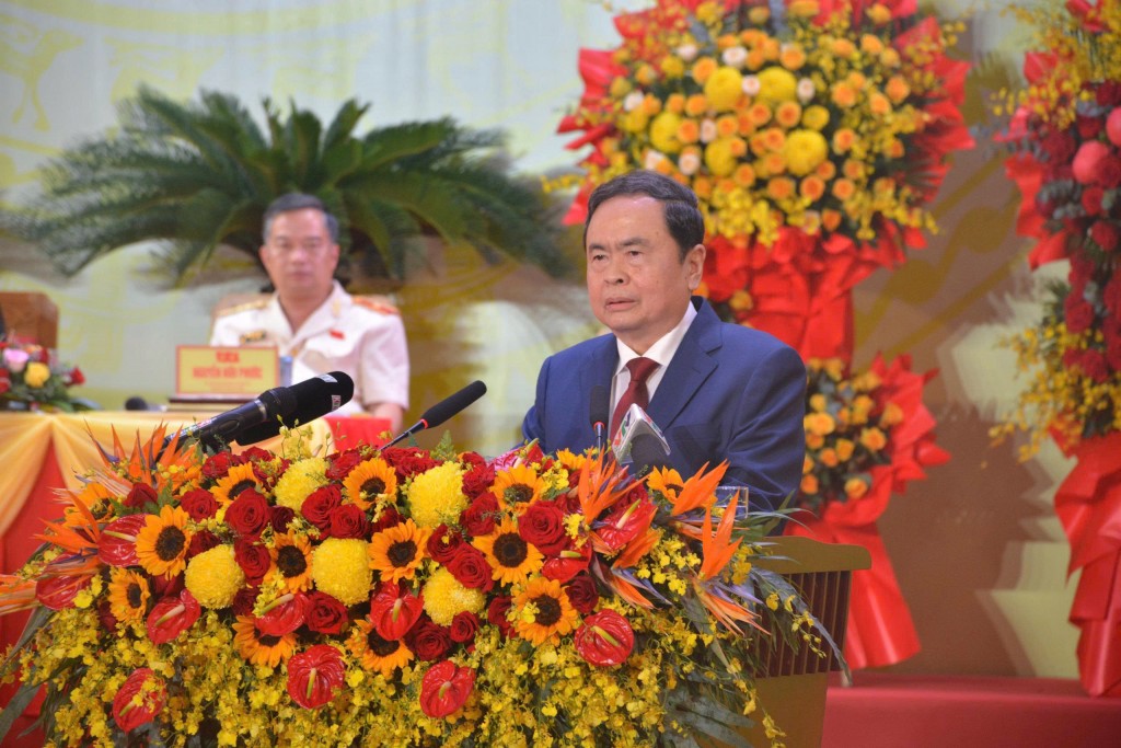 Đồng chí Trần Thanh Mẫn, Ủy viên Bộ Chính trị, Chủ tịch Quốc hội phát biểu chỉ đạo đại hội