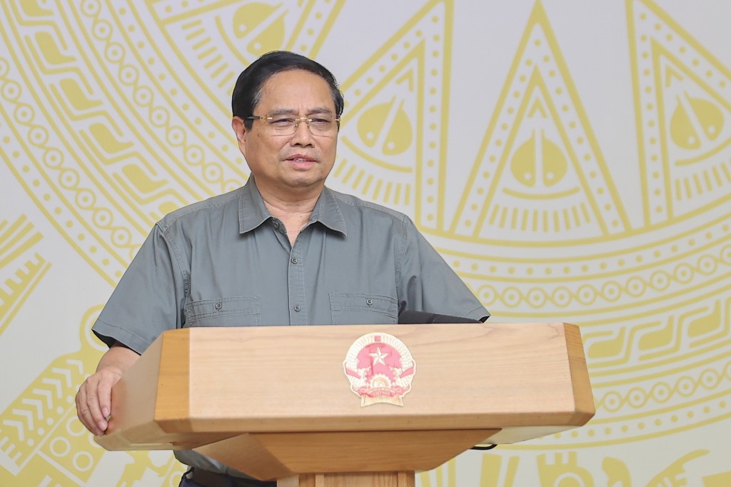 Thủ tướng Phạm Minh Chính cho biết cuộc họp nhằm thảo luận một số công việc để tiếp tục triển khai từ nay đến cuối năm và chuẩn bị cho năm 2025 - Ảnh: VGP/Nhật Bắc