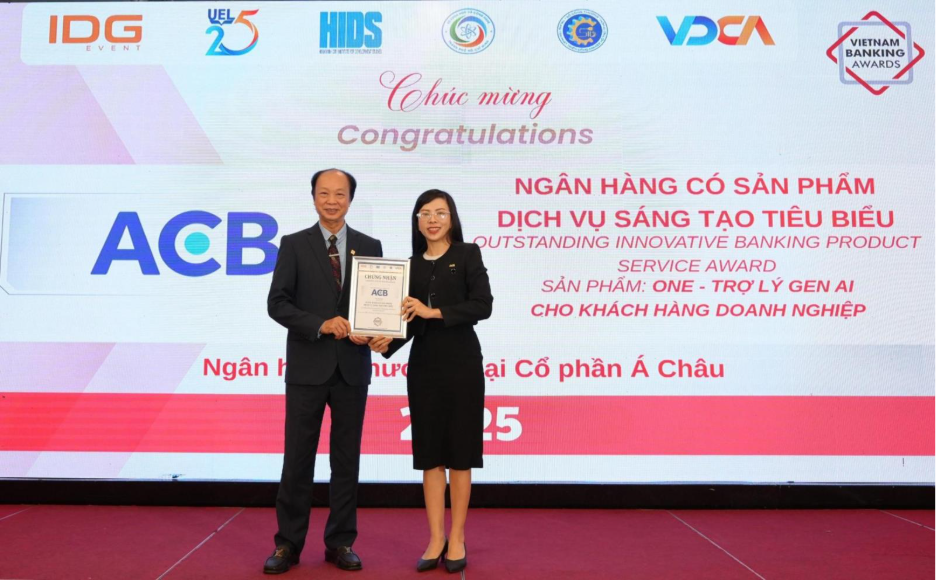 Ngân hàng ACB được vinh danh ở 2 hạng mục quan trọng