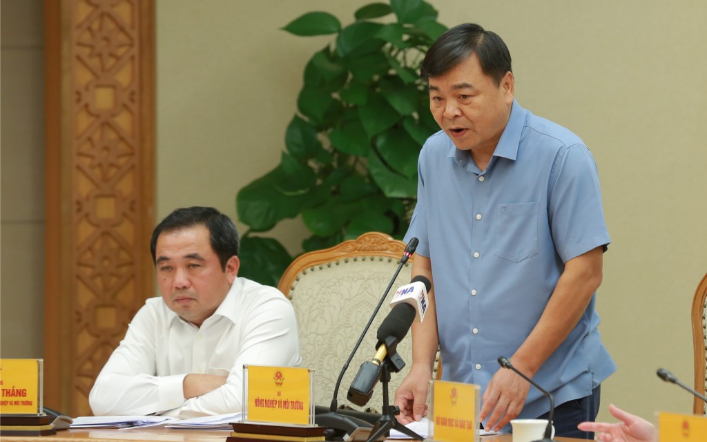 Thứ trưởng Bộ Nông nghiệp và Môi trường Nguyễn Hoàng Hiệp phát biểu tại cuộc họp - Ảnh: VGP/Minh Khôi