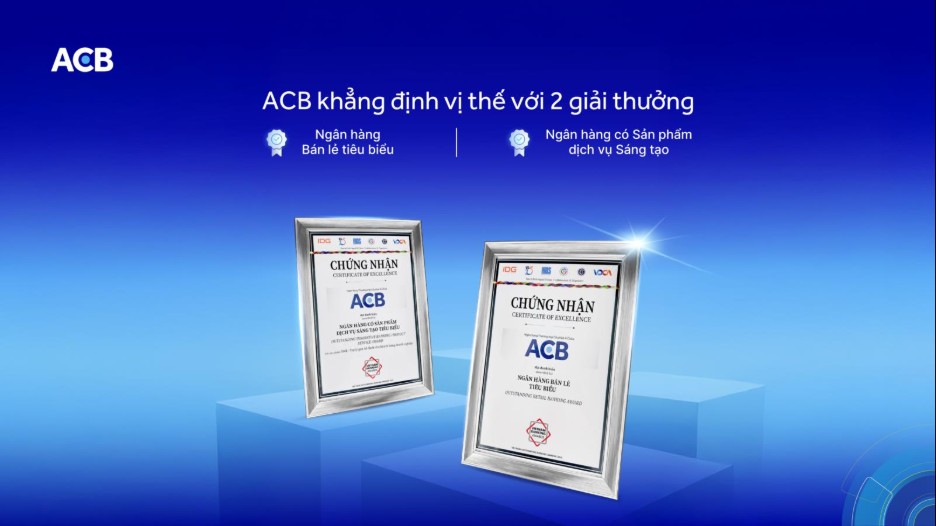 Ngân hàng ACB được vinh danh ở 2 hạng mục quan trọng