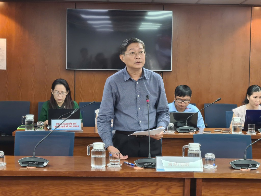 Ông Đỗ Ngọc Hải, Trưởng phòng Quản lý bảo trì và khai thác công trình, Sở Xây dựng TP Hồ Chí Minh thông tin đến báo chí