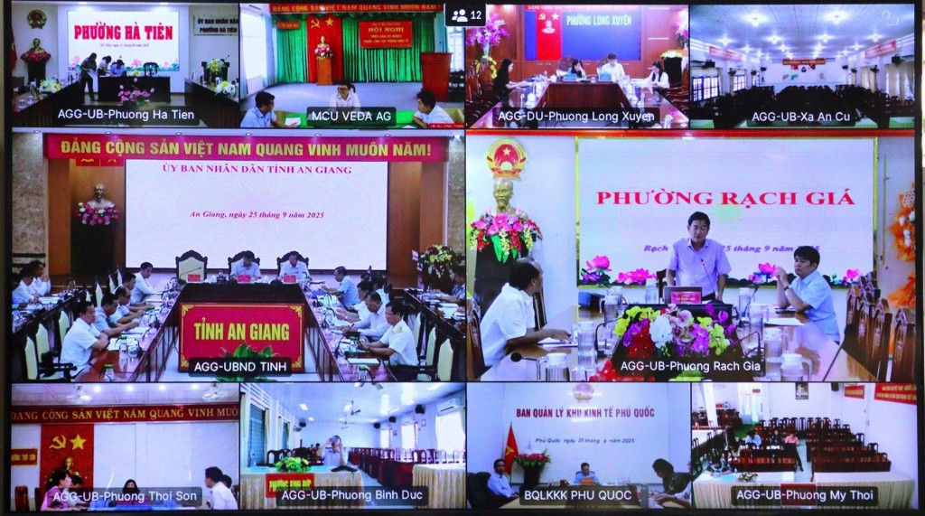 Cuộc họp được trực tuyến đến 12 xã, phường, đặc khu; Ban Quản lý Khu Kinh tế Phú Quốc