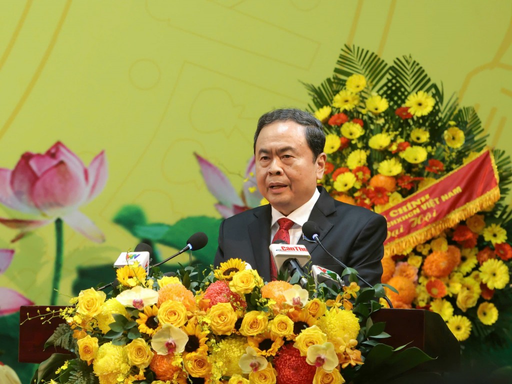 Uỷ viên Bộ Chính trị, Chủ tịch Quốc Hội Trần Thanh Mẫn phát biểu chỉ đạo tại đại hội