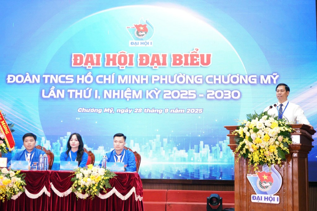 Đồng chí Vũ Ngọc Hòa phát biểu tại Đại hội 