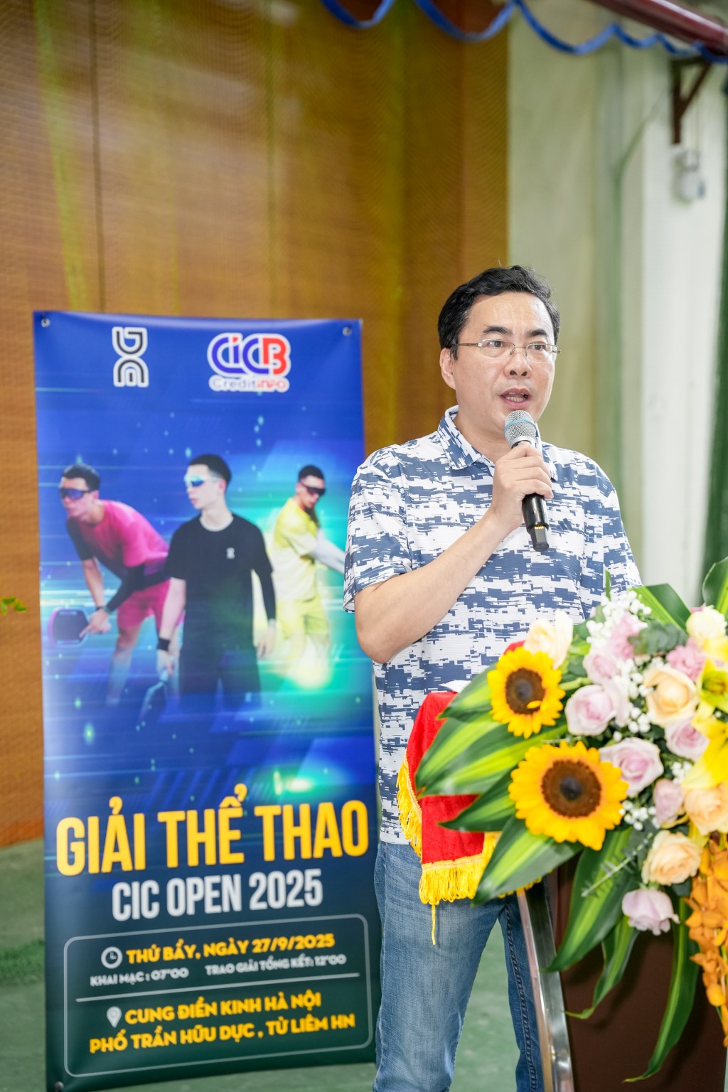 Ông Lê Anh Tuấn, Chủ tịch Công đoàn, Phó Tổng Giám đốc CIC phát biểu tại sự kiện