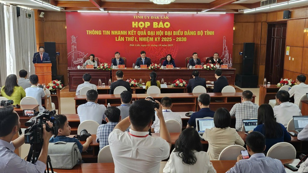 Tỉnh ủy Đắk Lắk tổ chức họp báo thông tin nhanh về kết quả Đại hội đại biểu Đảng bộ tỉnh Đắk Lắk lần thứ I, nhiệm kỳ 2025 – 2030.