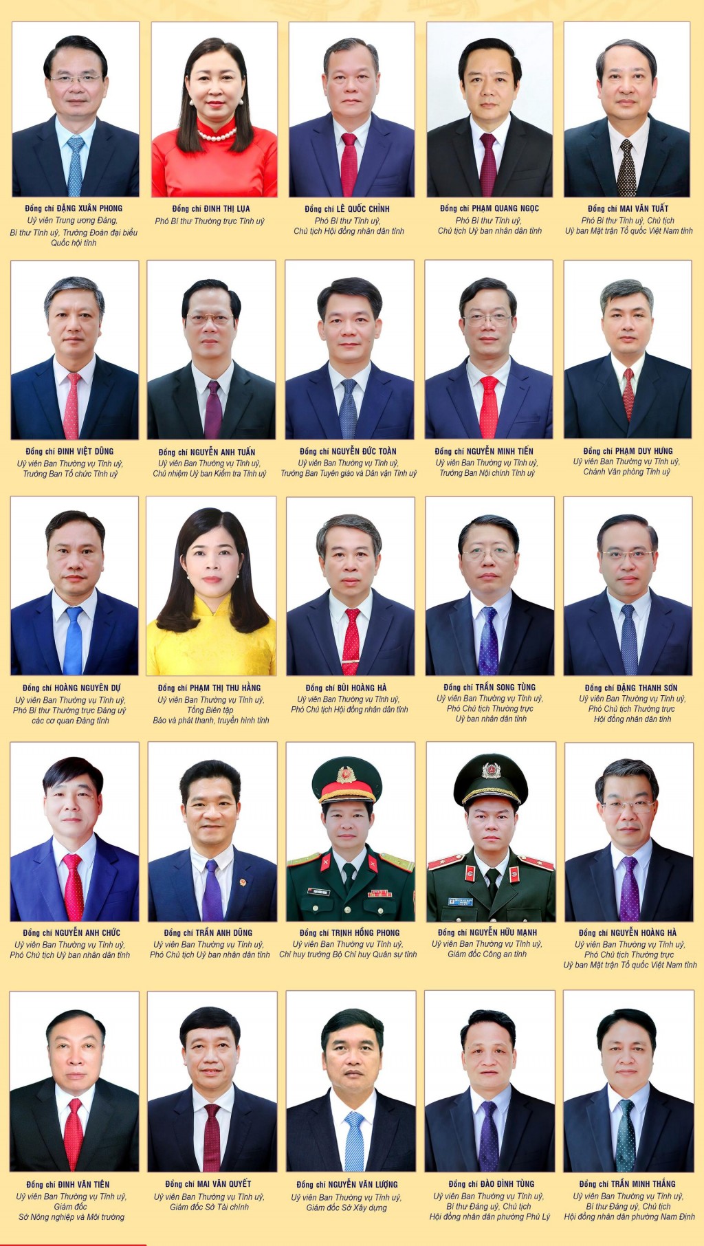 Ban Thường vụ Tỉnh ủy Ninh Bình, nhiệm kỳ 2025-2030 Ban Thường vụ Tỉnh ủy Ninh Bình, nhiệm kỳ 2025-2030