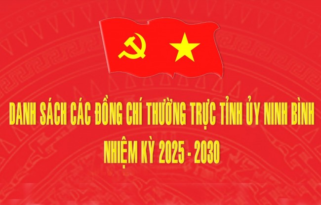 Ban Thường vụ Tỉnh ủy Ninh Bình, nhiệm kỳ 2025-2030