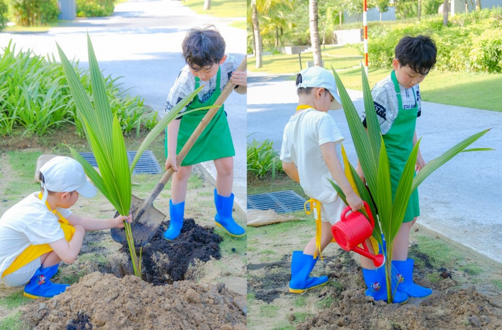 Các em nhỏ có dịp xắn tay áo và sẵn sàng lấm bẩn vì một môi trường xanh và tốt đẹp hơn.