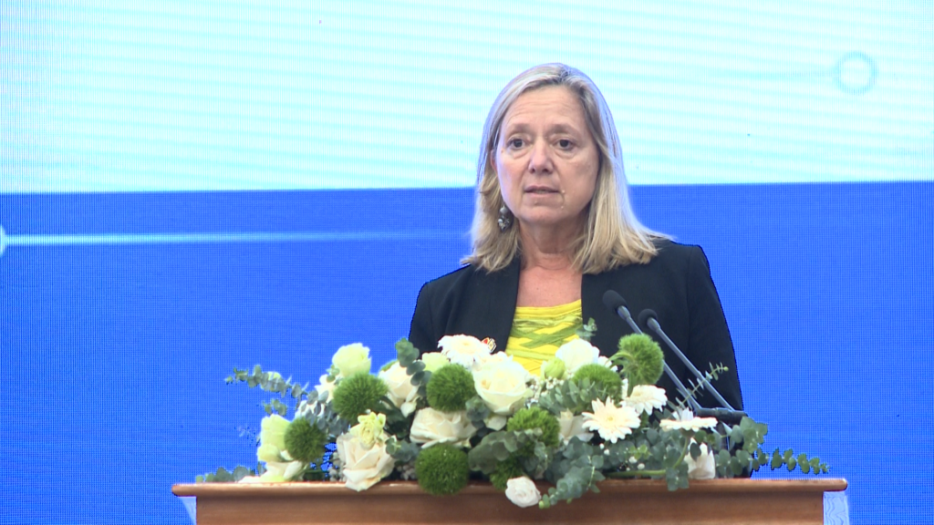 Bà Mariam J. Sherman, Giám đốc WB tại Việt Nam, Campuchia, Lào, khẳng định, WB hoan nghênh cam kết của Chính phủ Việt Nam trong việc phát huy khoa học, công nghệ và đổi mới sáng tạo như một động lực tăng trưởng mới - Ảnh: VGP/Thu Sa