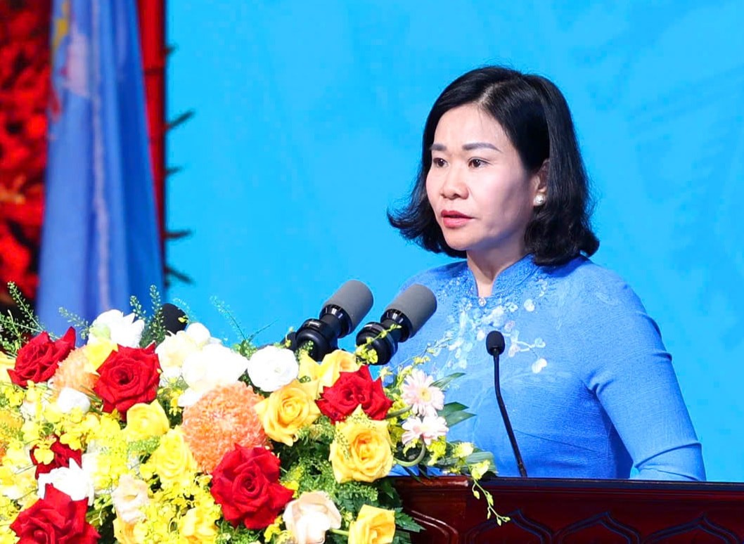 Chủ tịch Trung ương Hội Liên hiệp phụ nữ Việt Nam Nguyễn Thị Tuyến phát biểu