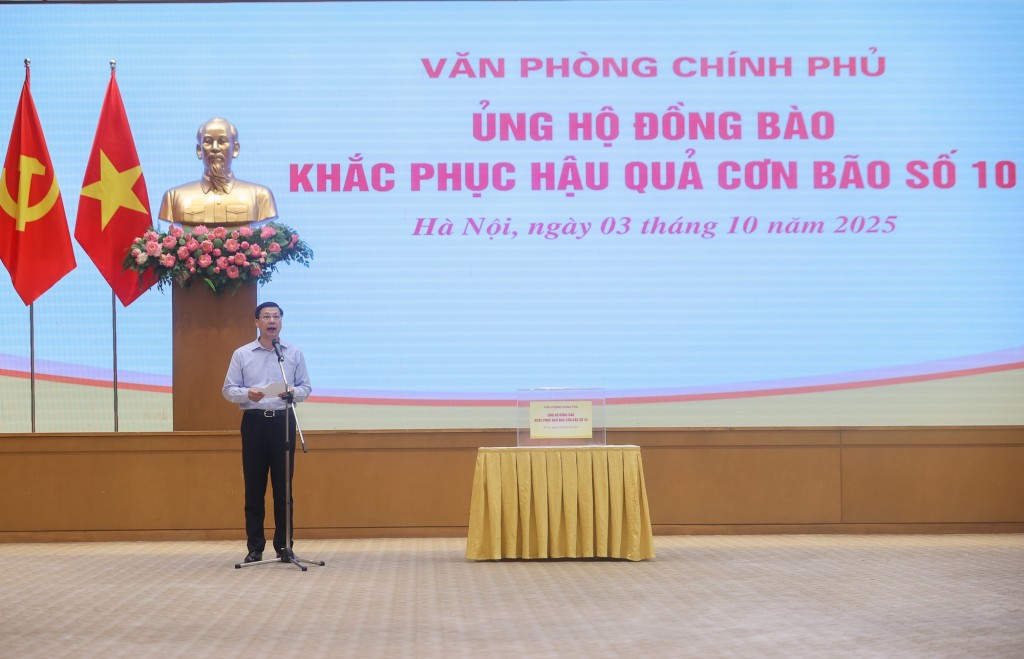 Phó Chủ nhiệm VPCP Phạm Mạnh Cường phát biểu tại sự kiện - Ảnh: VGP/Nhật Bắc
