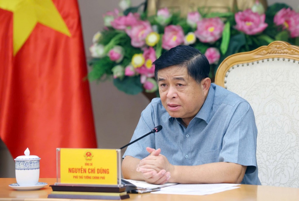 Phó Thủ tướng Nguyễn Chí Dũng chủ trì họp với các bộ, ngành, cơ quan, địa phương, doanh nghiệp về rà soát tình hình triển khai các hợp tác Việt Nam - Lào - Ảnh: VGP/Thu Sa