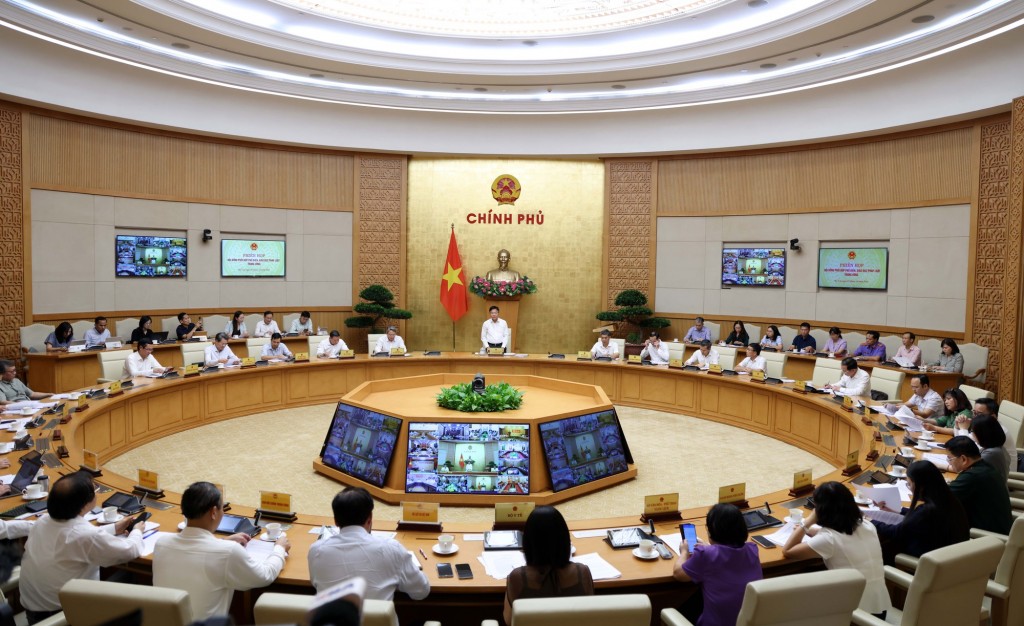 Phiên họp đầu tiên của Hội đồng Hội đồng Phối hợp phổ biến, giáo dục pháp luật Trung ương sau khi hợp nhất - Ảnh: VGP/Đức Tuân