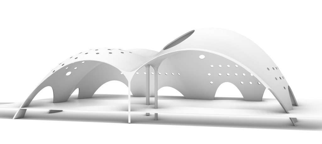 Hình ảnh mô phỏng mái vòm của Nhà hát Opera Hà Nội