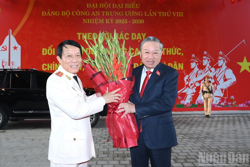 [Ảnh] Tổng Bí thư Tô Lâm dự Đại hội đại biểu Đảng bộ Công an Trung ương lần thứ VIII