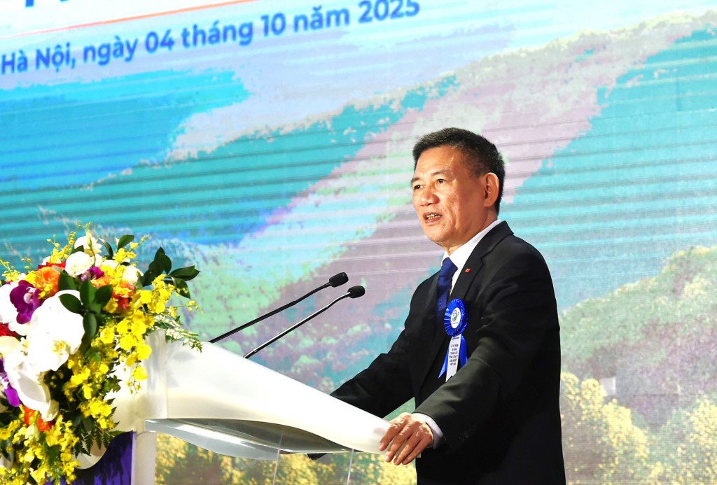 Phó Thủ tướng Chính phủ Hồ Đức Phớc phát biểu chỉ đạo tại Lễ Kỷ niệm 30 năm thành lập Tổng công ty Lâm nghiệp Việt Nam (VINAFOR) - Ảnh: VGP/Trần Mạnh