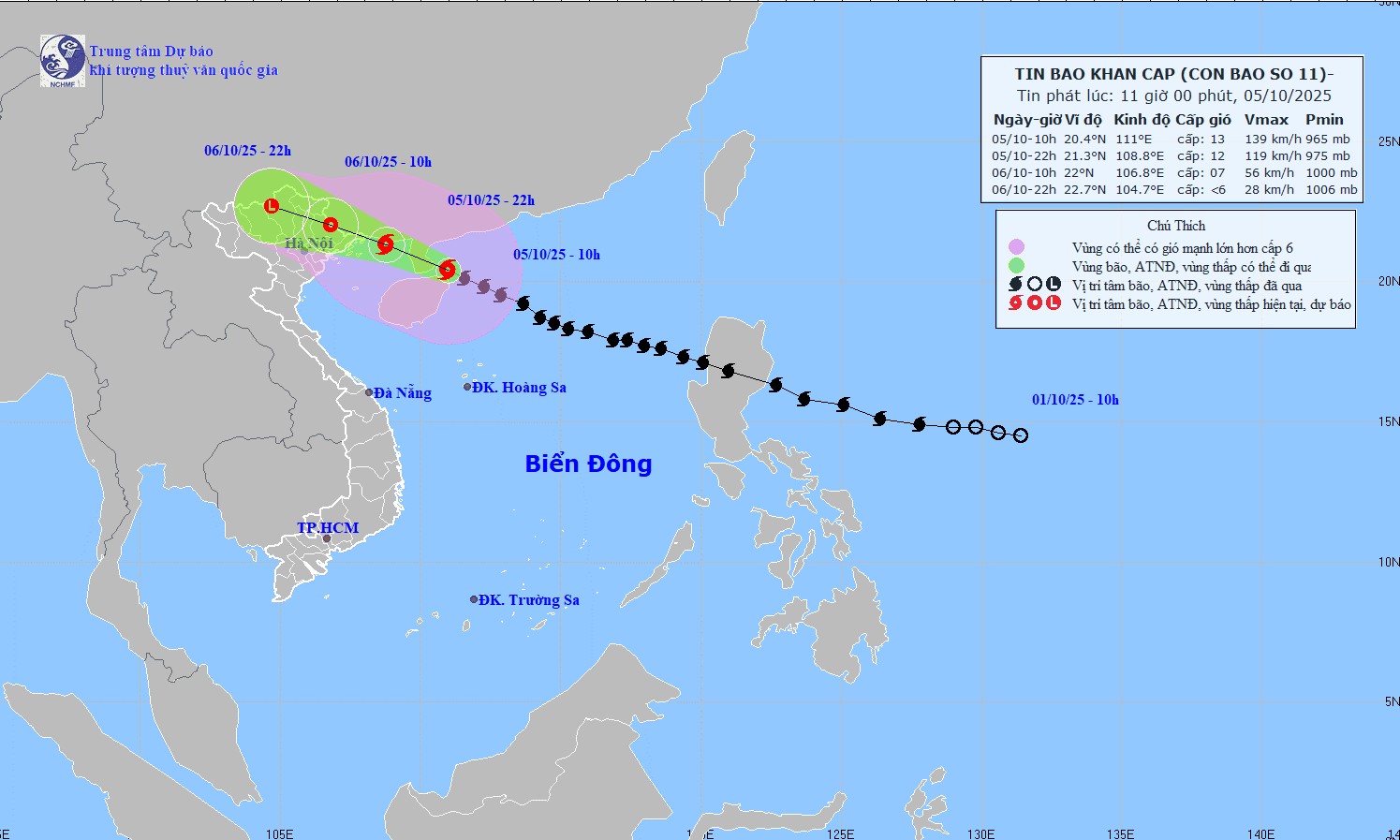 Chuyên gia dự báo lượng mưa tại Hà Nội khi bão số 11 đổ bộ đất liền