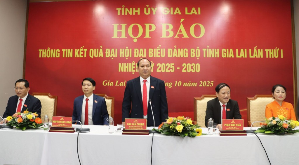 Ban Thường vụ Tỉnh ủy Gia Lai đã thông tin về kết quả Đại hội Đảng bộ tỉnh Gia Lai lần thứ I, nhiệm kỳ 2025 – 2030