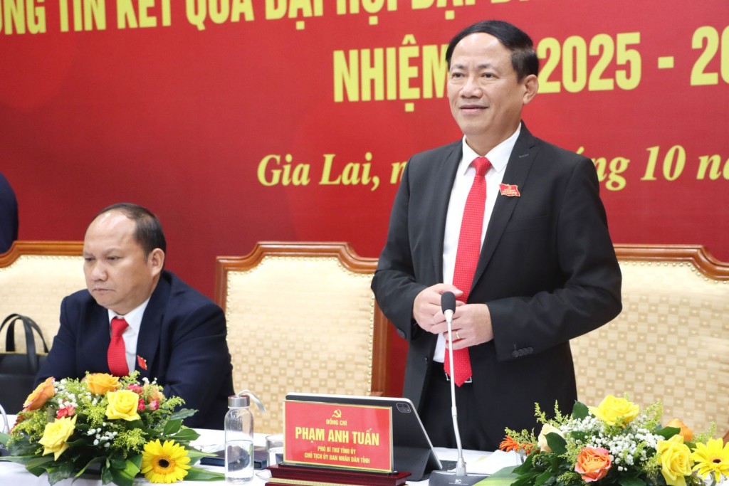 Chủ tịch UBND tỉnh Gia Lai Phạm Anh Tuấn trao đổi các vấn đề báo chí quan tâm sau Đại hội 