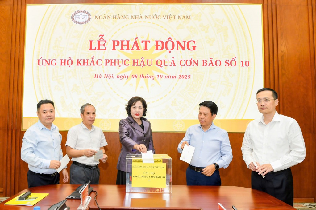 Ngân hàng Nhà nước phát động ủng hộ đồng bào khắc phục thiệt hại sau bão số 10