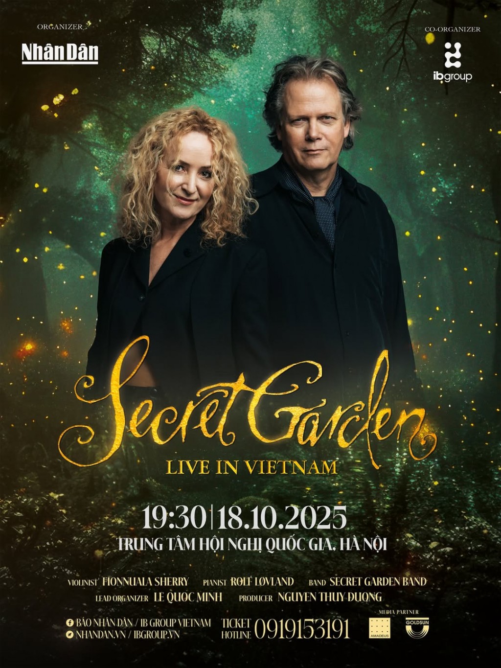 “Secret Garden Live in Vietnam” sẽ diễn ra vào 19h30 ngày 18/10 tại Trung tâm Hội nghị Quốc gia, Hà Nội. Đây là sự kiện nằm trong dự án âm nhạc quốc tế vì cộng đồng “Good Morning Vietnam” diễn ra thường niên do Báo Nhân Dân và IB Group Việt Nam khởi xướng