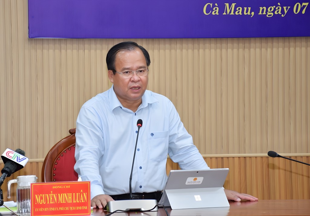 Phó Chủ tịch UBND tỉnh Cà Mau Nguyễn Minh Luân phát biểu chỉ đạo