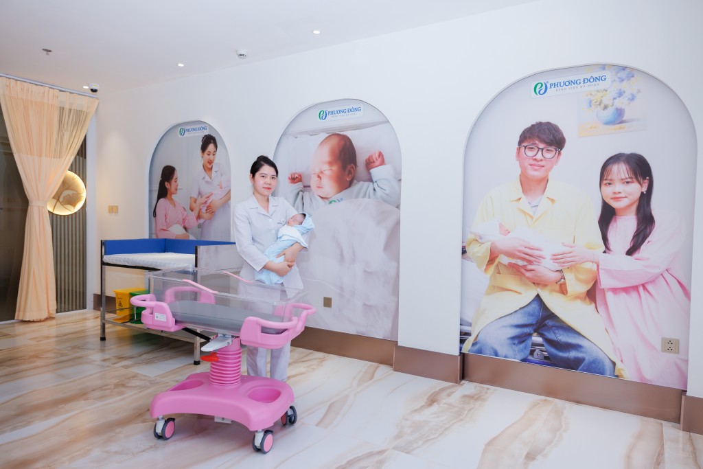 Một góc phòng dưỡng nhi tại tòa ở cữ của Bệnh viện Phương Đông