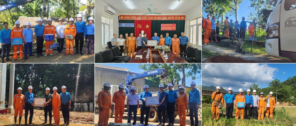 Đoàn công tác của Công đoàn PC Thanh Hóa do ông Nghiêm Đình Sơn - Chủ tịch Công đoàn, Phó Giám đốc Công ty thăm hỏi, động viên CBCNV các đơn vị đang tham gia khắc phục thiệt hại sau bão số 10