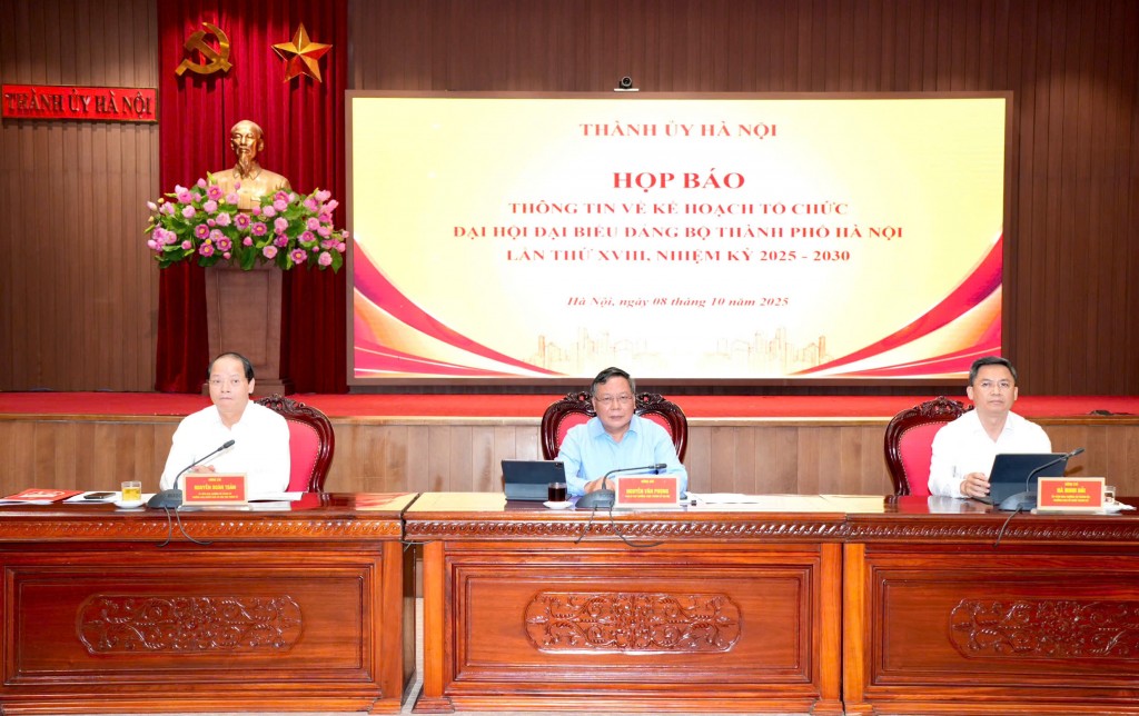 Đại hội Đảng bộ TP Hà Nội lần thứ XVIII diễn ra từ 15-17/10