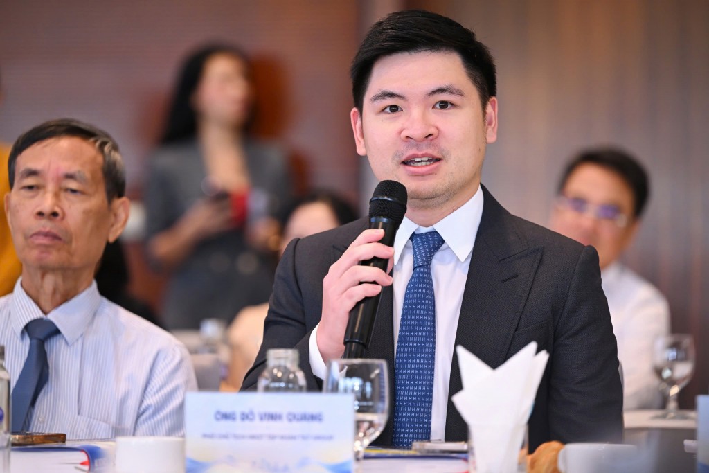 Ông Đỗ Vinh Quang, Phó Chủ tịch HĐQT Tập đoàn T&amp;T Group chia sẻ tại cuộc đối thoại cấp cao chuyên gia – doanh nghiệp